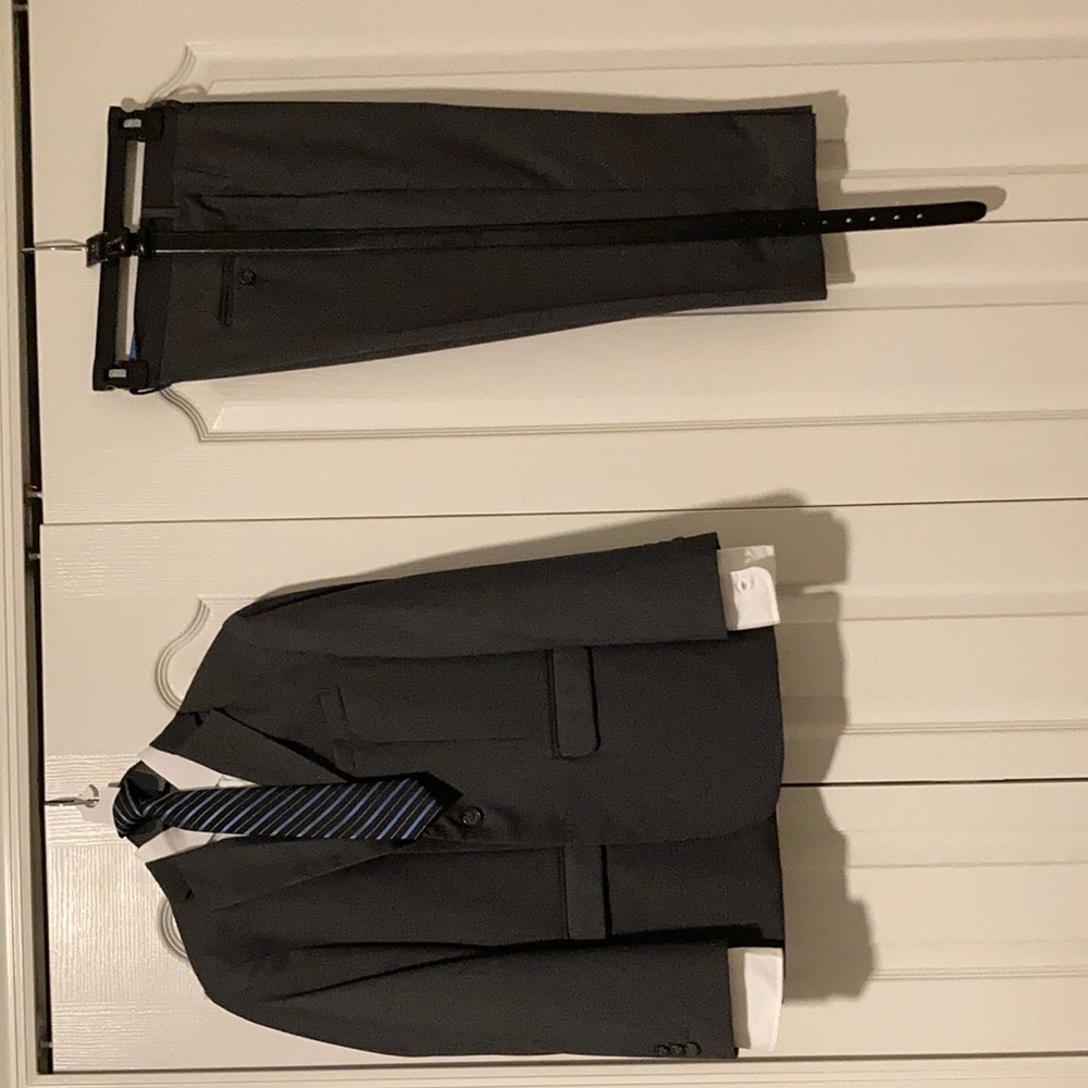 Boys suit in Charcoal Gray by Izod.